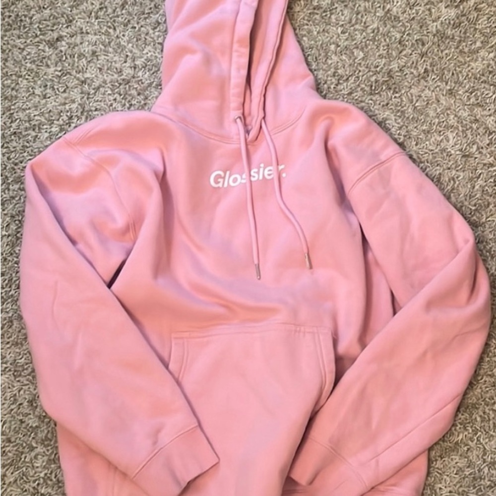 Glossier pink sweatshirt medium